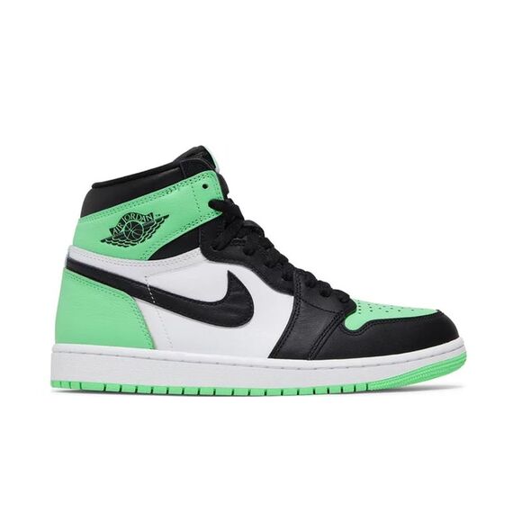 Jordan 1 Retro High OG Lifestyle Sneakers Green Glow Mens White DZ5485